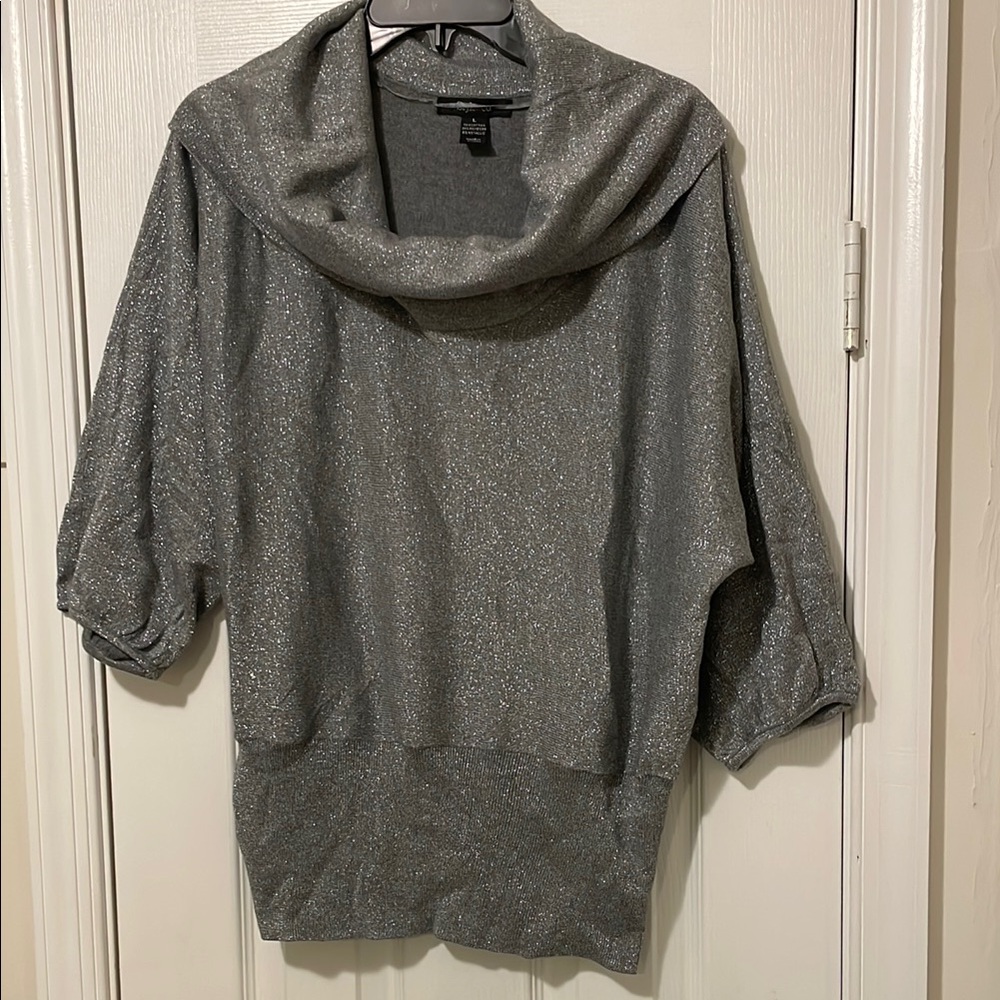 Gray Cowl Neck Sweater